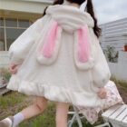 Fluffy Bunny Ears Hooded Coat - Kawaii Winter word3