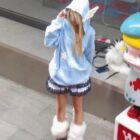 Loose Thick Feathered Hoodie - Harajuku Aesthetic word1