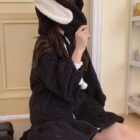 Plush Fluffy Rabbit Hoodie word3