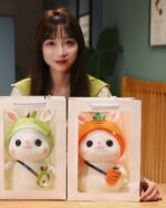 Kawaii bunny plushie Cotton the Adventurous Rabbit in a white box.