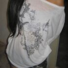 Korean Style Off Shoulder T-Shirt word2