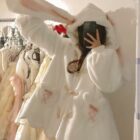 Fluffy Rabbit Ears Hoodie - Kawaii Clothes word3