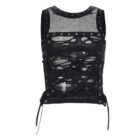 Dark Mesh Top Vest - Gothic Aesthetic word1