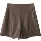 Vegan Leather High Waist Shorts - Vintage Aesthetic word1