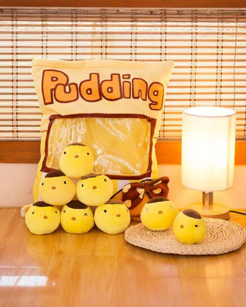 A large snack bag plushies set with pudding and chocolate chip characters.