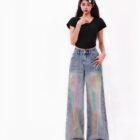 Colorful High Waist Loose Jeans - Y2K Aesthetic word2