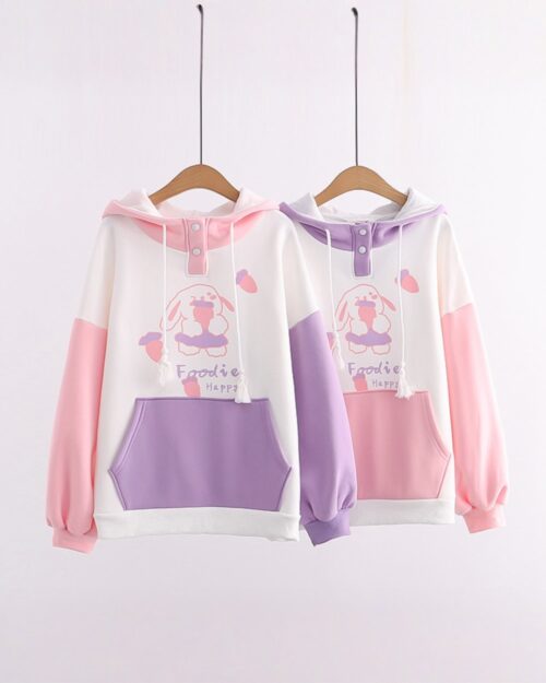 Kawaii Harajuku Foodie Happy Rabbit Hoodie