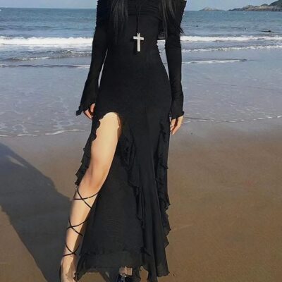 Black Fancy Dress - Gothic Aesthetic