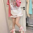Printed Pink Kawaii T-Shirt - Cutecore Aesthetic word3