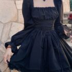 Fancy Lace Dress - French Aesthetic word2