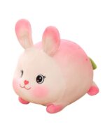 Kawaii Berry the strawberry bunny plushie, a soft, pink plush rabbit toy.
