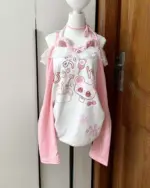 Pink Pastel Attack Shirt - Yume Kawaii Aesthetic, featuring a white top with kawaii character print and pink layered accents.