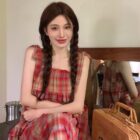 French Style Suspender Skirt - Vintage Aesthetic word2