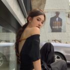 Off-shoulder Korean Top - Coquette Aesthetic word1