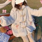 Fluffy Rabbit Ears Hoodie - Kawaii Clothes word3