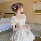 Retro Square Collar Dress - Vintage Aesthetic word2