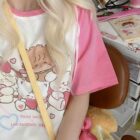 Cute Summer Pink T-Shirt - Harajuku Aesthetic word1