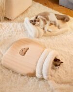 Two Fluffy Sleeping Bag - Pocket Cat Edition kawaii cat beds with cats sleeping inside.