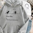 No Internet Dinosaur Hoodie word1