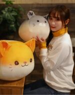 Kawaii chonky cat plushie, Loaf Bread Edition, soft plush toy.