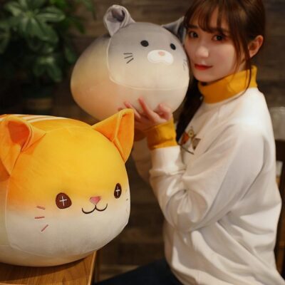 Kawaii Chonky Neko Cat Plushie - Loaf Bread Edition