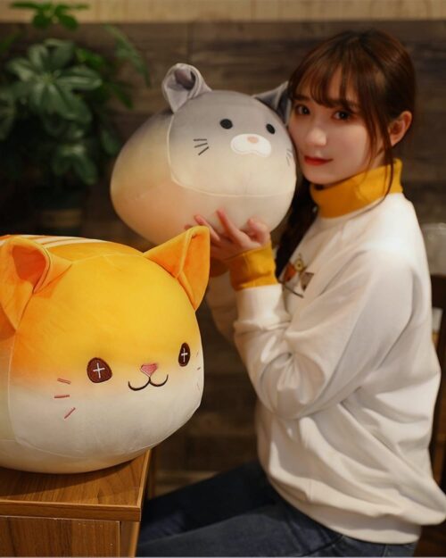Kawaii Chonky Neko Cat Plushie - Loaf Bread Edition