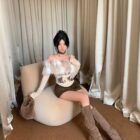 Short Fluffy Top - Y2K Aesthetic word2