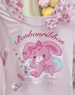 Bonbonribbon long sleeve t-shirt featuring a cute bunny design and ribbon details.