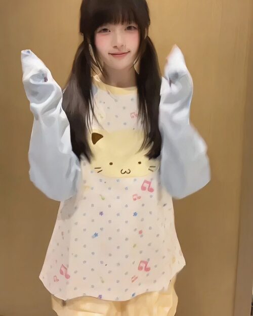 Harajuku Style Cat Sweatshirt - Jojifuku Aesthetic