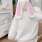 Plush Fluffy Rabbit Hoodie word3