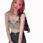 Mesh Pattern Long Sleeve Top - Witchcore word2