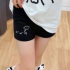 Cute Cotton Black Shorts - Kaomoji Aesthetic word2