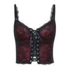Laced Wine Vest - Gothic Aesthetic word2