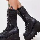 Y2K Punk Leather Platform Boots - Kawaii Gothic Collection word2