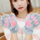 Neko Paw Gloves - Winter Collection, blue paw-print mittens shown on hands.