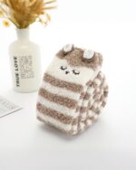 Kawaii fluffy socks featuring an animal design - long winter socks.