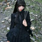 Black Laced Short Dress - Gothic Aesthetic word3