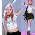 Rabbit Ears Hooded T-shirt - Kawaii Clothes word1