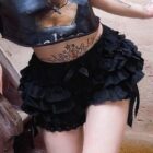 Black Puffy Skirt - Gothic Coquette Aesthetic word2