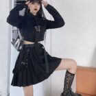 Kakkoi Style Pleated Set - Gothic Aesthetic word2