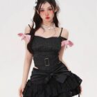 High Waist French Style Bow Skirt - Y2K Aesthetic word3