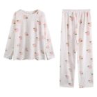 Bear Print Coral Pajamas Suit - Korean Aesthetic word1