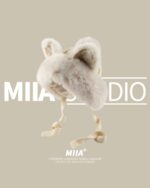 MIAA Fox Ears Plush Winter Hat, featuring soft faux fur ears and a warm design.