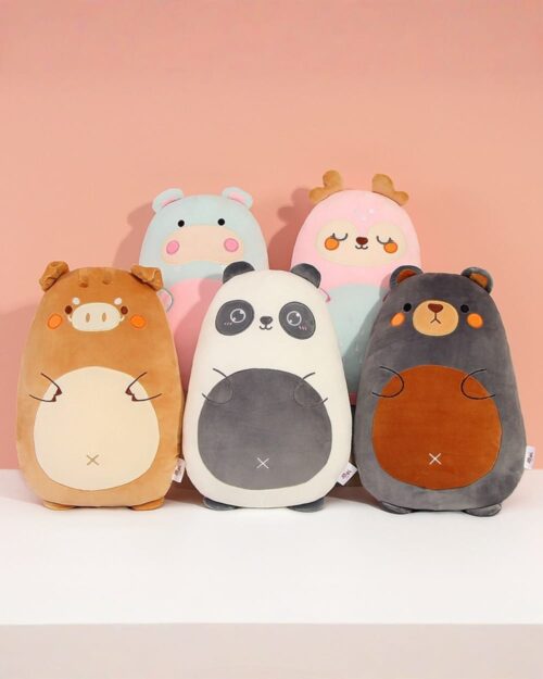 Kawaii Bean-Shaped Plushies - Wild Animals Collection
