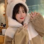 Warm Bear Ears Fluffy Coat - Kawaii Clothes word2