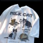 Milk Cat T-Shirt - Cutecore Aesthetic word2