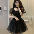 High Waist Black Dress - Aesthetic Vintage word2