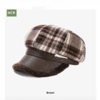 Retro Plaid Beret - French Aesthetic word3