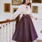 French-Style Double Layer Dress - Cottagecore Aesthetic word1