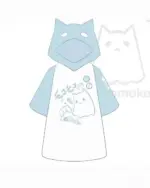 Ghost neko hoodie featuring a kawaii ghost cat design, light blue color.